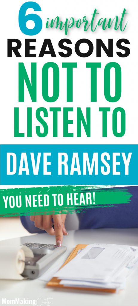 6 Reasons NOT to listen to Dave Ramsey's Advice. Dave Ramsey's Advice.